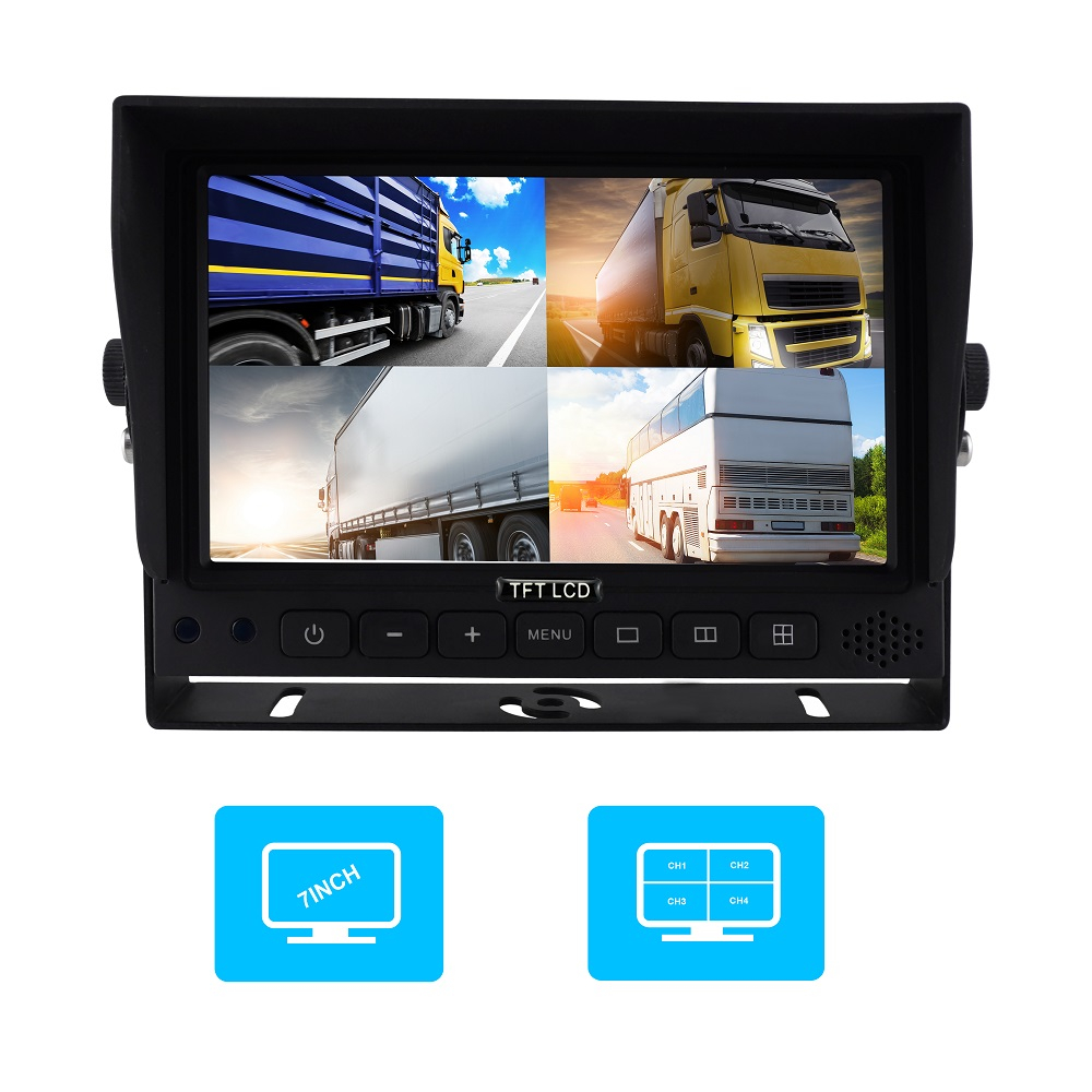 7 inch HD 1080P Quad Rearview monitor 